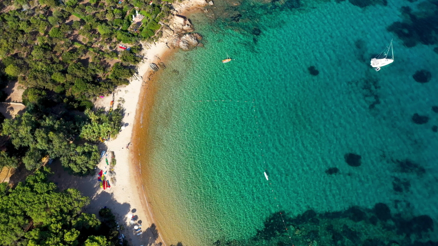 idyllic sea and beach- top view