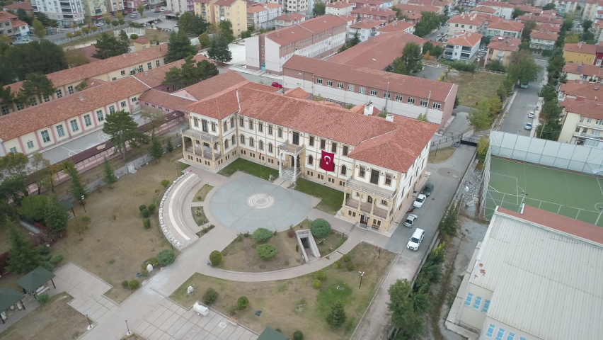Aerial view of Corum Museum in Turkey. 4K Footage in Turkey