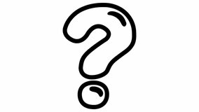 Animated line symbol of question mark. Looped video. Vector illustration isolated on a white background. - Powered by Shutterstock - Get 15% off with code: PIKWIZARD15