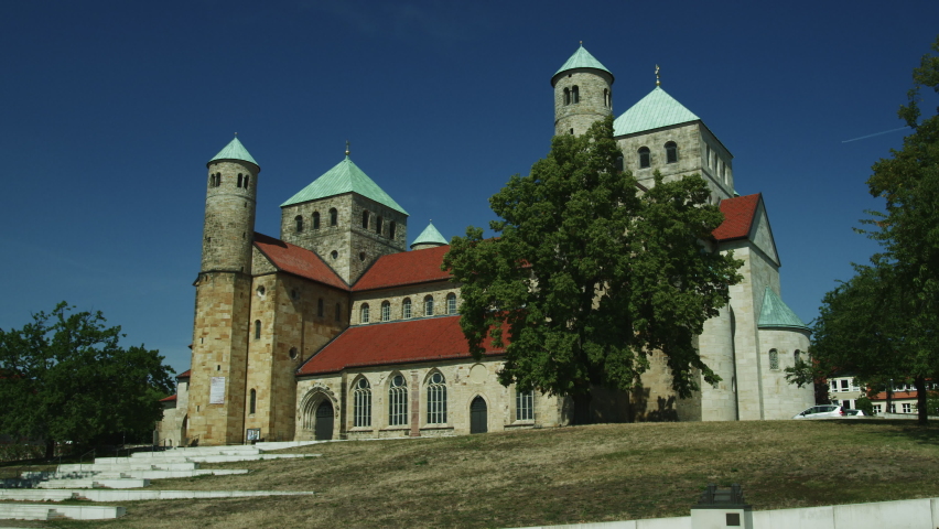 St. Michaelis church in Hildesheim is named a UNESCO World Heritage site, the main church being Lutheran and the crypt being Roman Catholic, Hildesheim, Germany, Jul 2019