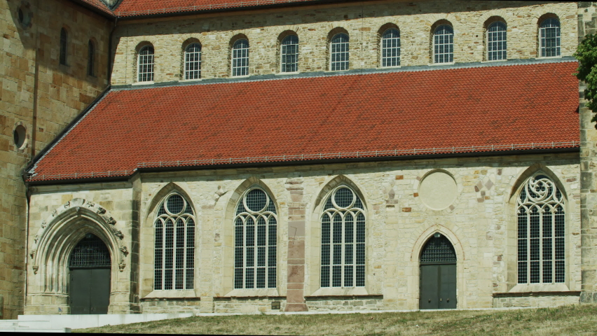 St. Michaelis church in Hildesheim is named a UNESCO World Heritage site, the main church being Lutheran and the crypt being Roman Catholic, Hildesheim, Germany, Jul 2019