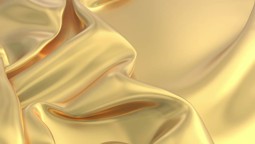 Abstract gold background. Slow motion smooth golden fashion. Gold luxury texture. Golden silk, satin animation | Shutterstock HD Video #1066169488