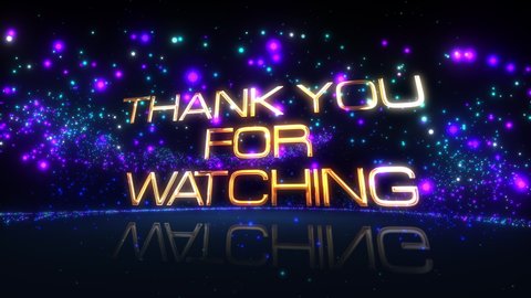 Thanks For Watching Golden Text Stock Footage Video 100 Royalty Free Shutterstock