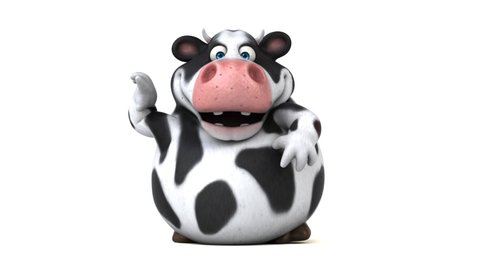 Fun 3D cartoon cow dancing