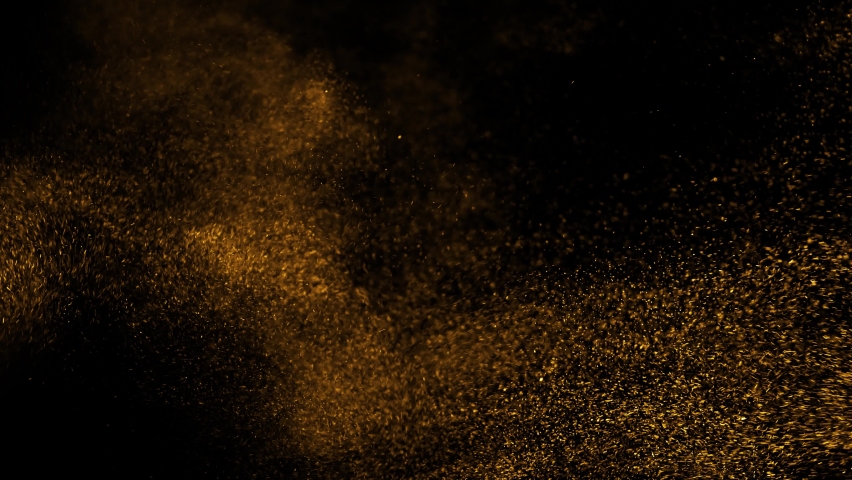 Particle gold dust flickering on black background. Gold Dust Waves. Gold Particles Moving Background. Particle from below. 4k abstract Footage background for text. | Shutterstock HD Video #1066188046