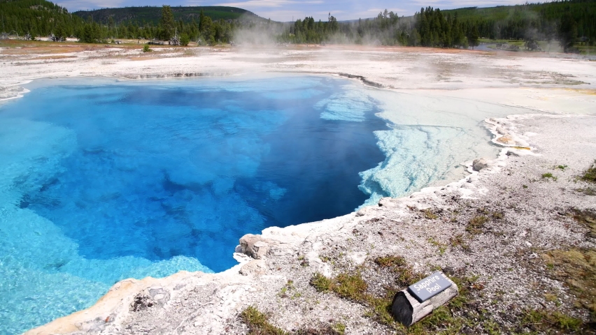 Sapphire Pool, Biscuit Basin, Yellowstone National Park, Wyoming, USA | Shutterstock HD Video #1066207336