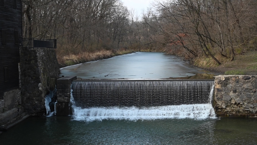 Frozen Mill Waterfall at Wildcat den State Park