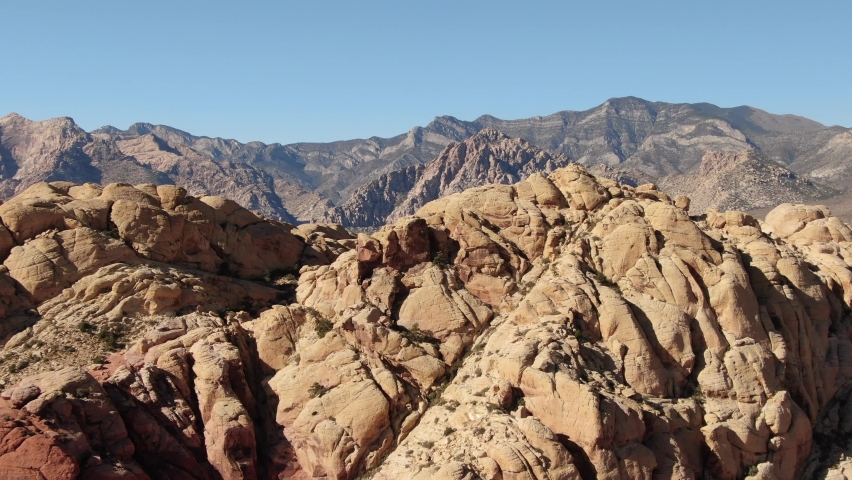 Southwest Red Rock Canyon White Rock Aerial Shot Rotate L Nevada USA