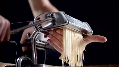 Close View Female Chef Makes Pasta Stock Footage Video (100% Royalty ...