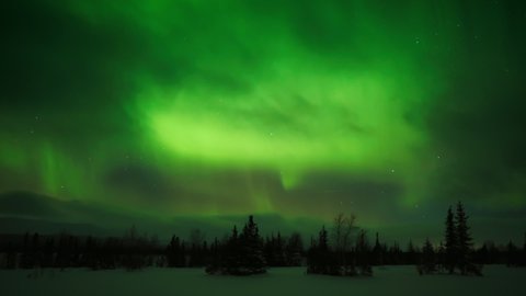 Green Powerful Bright Aurora Above Igloo Stock Photo 718460992 ...