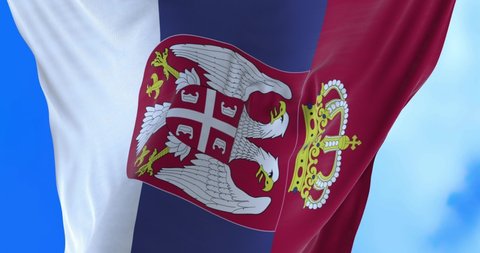 Seamless loop of Serbia flag.