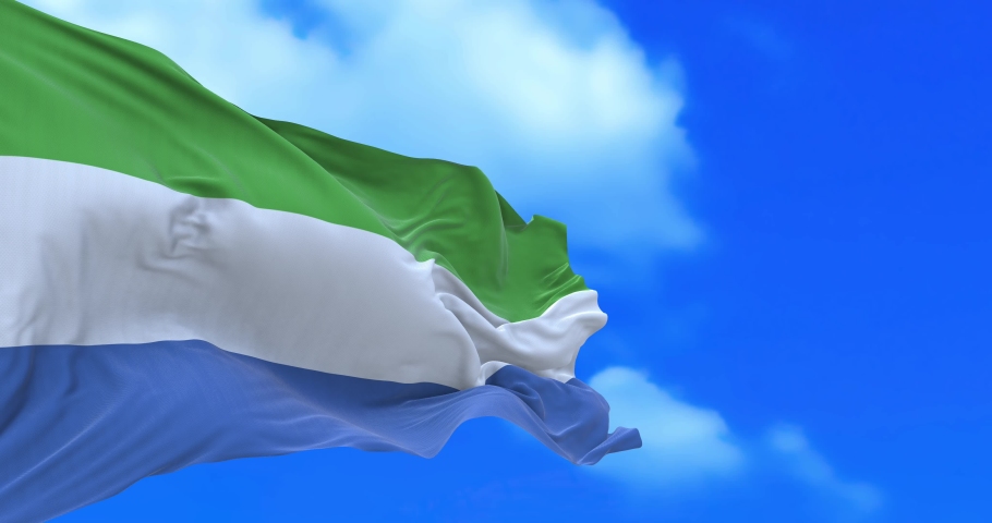 Seamless loop of Sierra Leone flag.
