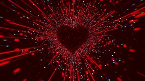 Valentine's Day Heart Animation, Heart Tunnel 4K Video,LOVE. Happy Valentines Day Background Heart. Anniversary, mother's day, marriage, invitation e-card.