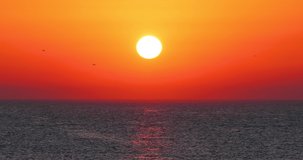 Ocean sunrise. Morning sun over water, FHD video