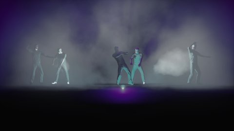 Doctor team with protective mask dancing, seamless loop
