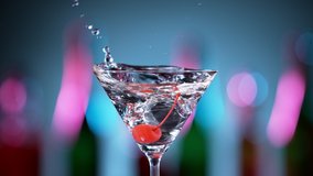 Super slow motion of falling ice cube into cocktail drink. Filmed on high speed cinema camera, 1000 fps. - Powered by Shutterstock - Get 15% off with code: PIKWIZARD15