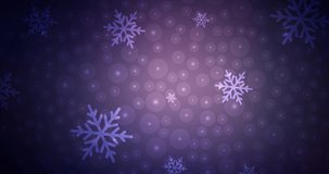 4K looping dark purple animation in Christmas style. Holographic abstract video with snow and stars. Flicker for video designers. 4096 x 2160, 30 fps.