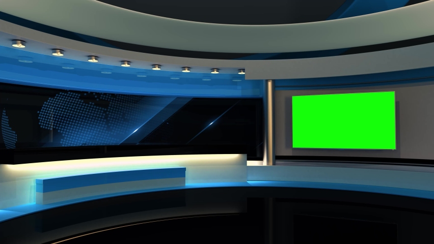 tv studio news room background blue Stock Footage Video (100% Royalty ...