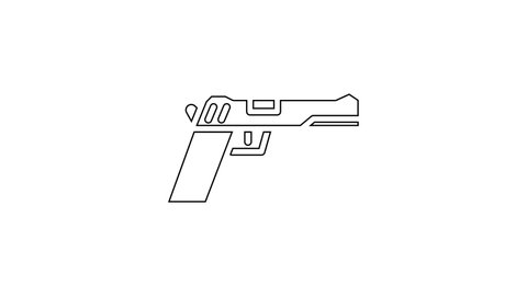 Pistol Gun Vector Illustration Line Drawing Stock Vector (Royalty Free ...