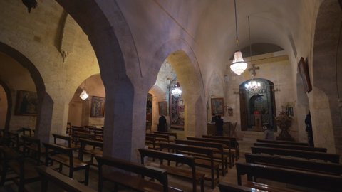 Mardin,Turkey - 08.02.2019: Interior view of Mor Gabriel Monastery in Mardin