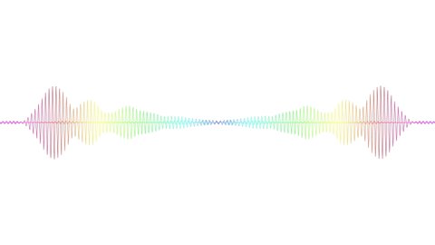 Sound wave isolated on white background. Multicolored digital sound wave equalizer. Audio technology wave concept and design under the concept of colorful emphasize simplicity.