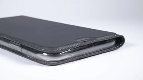 Smartphone case notebook type, close up video clip