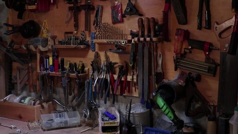 Collection of Tools in Woodworker's Shop