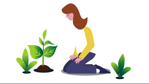 Reforestation Concept Illustration Planting Trees Sustainable Stock ...