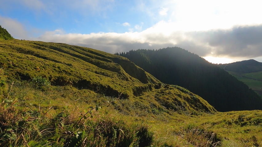 mountain scenery in the Azores Islands.
