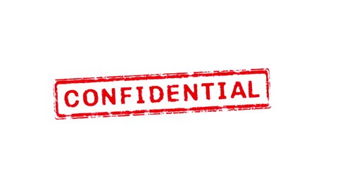 Confidential Text Stamp effects Animation on White Background and Green Screen