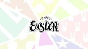 Happy Easter logo rotating 4k
