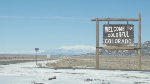 Garcia, Colorado  USA - January 27th 2021: Welcome to Colorado sign