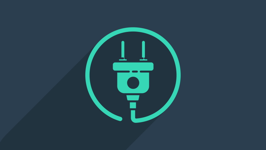 Turquoise Electric Plug Icon Isolated の動画素材 ロイヤリティフリー Shutterstock