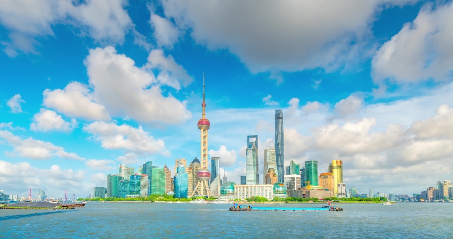 Urban scenery of Lujiazui, Pudong New Area, Shanghai, China