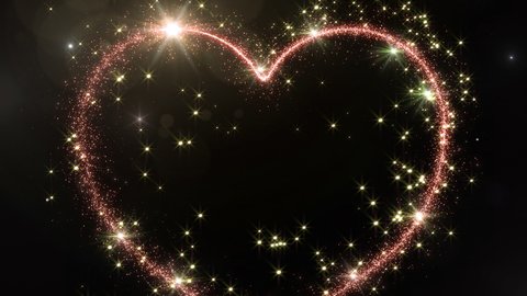 Heart Glitter Sparkling Particles Love Fireworks background.