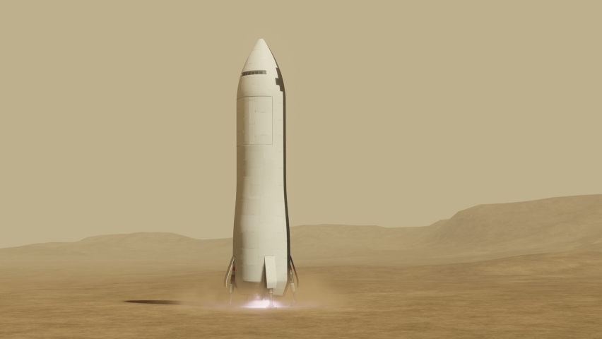 Sci-Fi Rocket Landing on Mars.