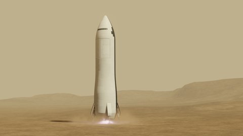 Sci-Fi Rocket Landing on Mars.