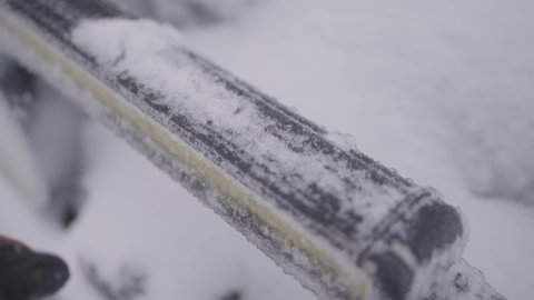 detail of car in harsh winter