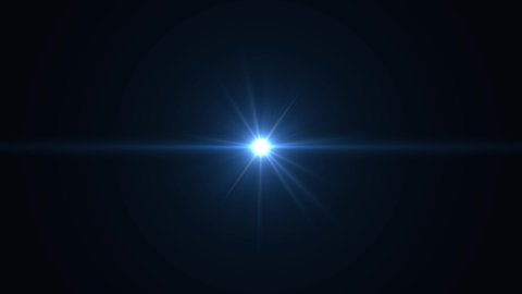 Animation bright lens flare flashes on a black background