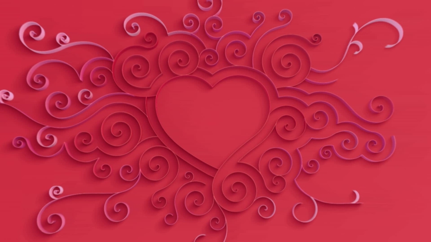 Red Heart love background,love animation, Flower Corner Frame appearing composition, Abstract heart 4K Animation. | Shutterstock HD Video #1066509286