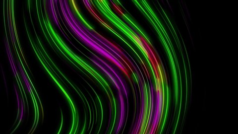 Neon abstract green and purple lines retro 80s 3d animation. Whimsical ready for compositing background and screen effect. Intro and outro logo reveal. Trendy vintage motion graphic design.