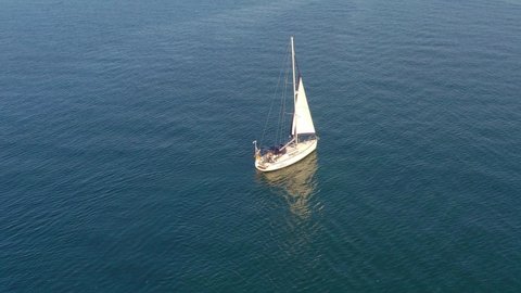 Batumi, Georgia - July 23, 2020: Sailing regatta off the coast of Batumi