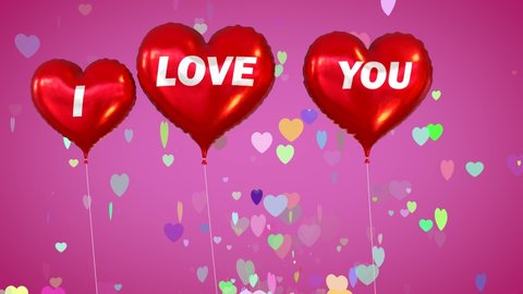Balloons I LOVE YOU Animated Background Valentine s Day 3D Animation 4K