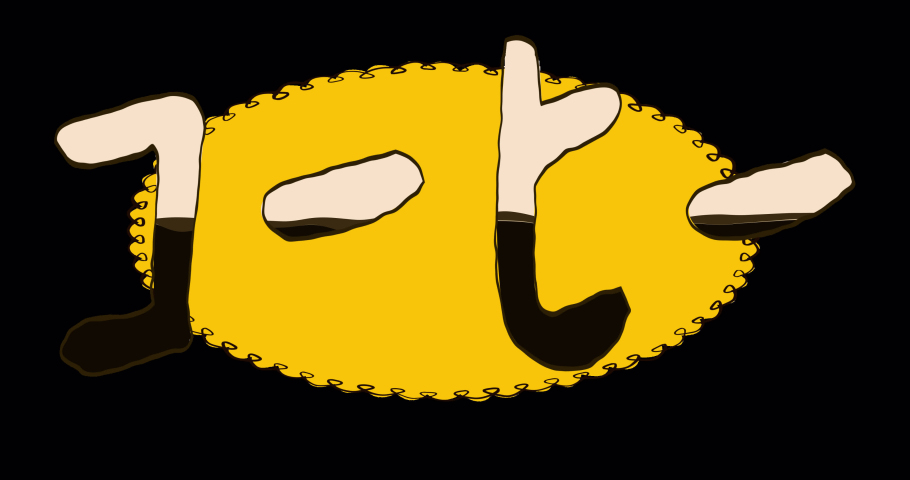 COFFEE sign in Japanese on a bright background stylized as a child
