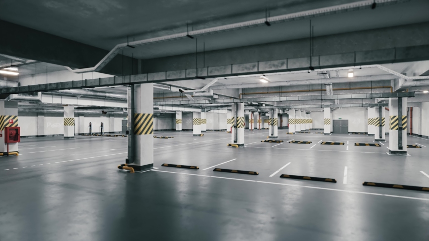 Underground parking with cars, time lapse. Underground parking with quickly cars coming. Many cars in parking garage. An underground parking garage filled with vehicles. | Shutterstock HD Video #1066548280