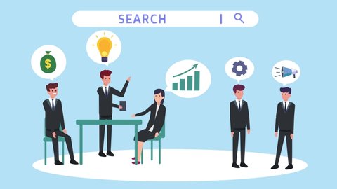 Group Animation Business People Working Together Stock Footage Video ...