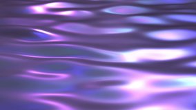 3D abstract liquid waves loop animation background. Soft flowing fluid with pink, purple, blue lighting and reflections. Smooth simple minimal design.