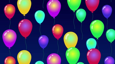 Looped 2d Animation Multicolored Balloons Flying Stock Footage Video ...