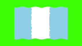 brush drawn flag of Guatemala on a green background. moving from the wind. 4k video for your project.