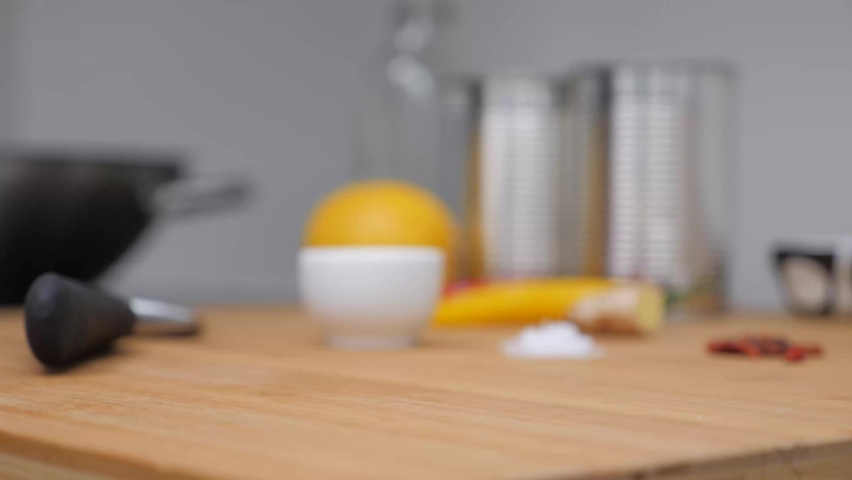 Person Grating Ginger in the Kitchen, Static Close up